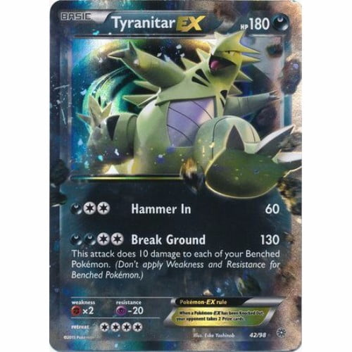 NM-Mint XY Ancient Origins Pokemon: 1x Tyranitar-EX 42/98 Rare Holo ex NM-Mint XY Ancient Origins Pokemon: 1x Tyranitar-EX 42/98 Rare Holo ex